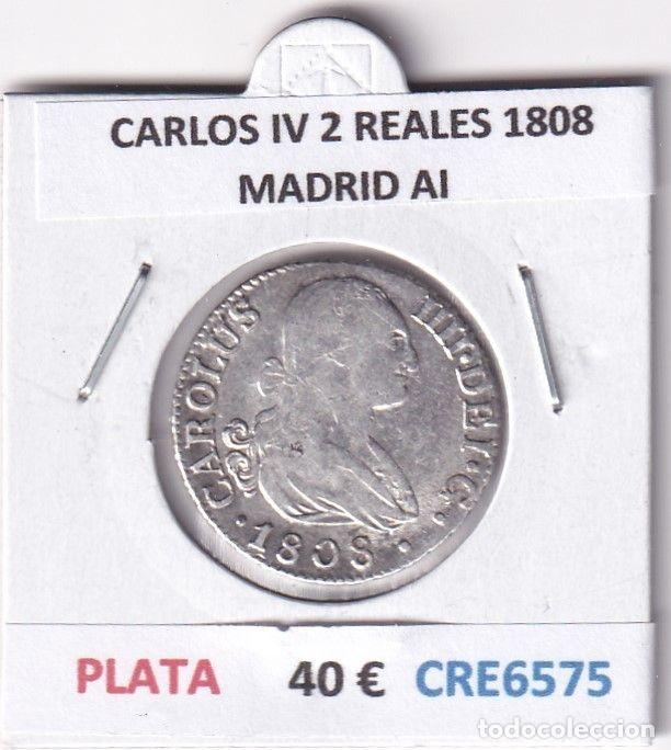 Monedas de Espa&ntilde;a: CRE6575 MONEDA ESPA&Ntilde;A CARLOS IV 2 REALES 1808 MADRID AI PLATA