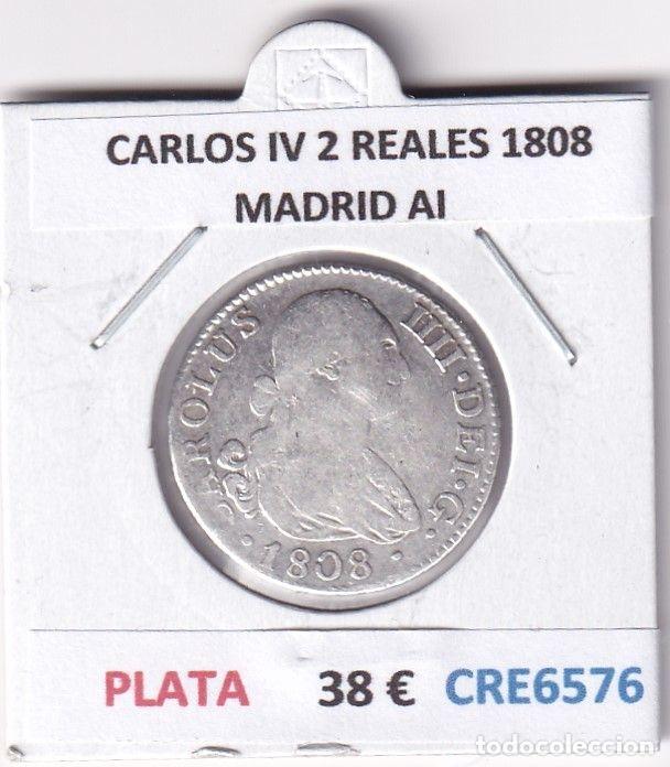 Monedas de Espa&ntilde;a: CRE6576 MONEDA ESPA&Ntilde;A CARLOS IV 2 REALES 1808 MADRID AI PLATA