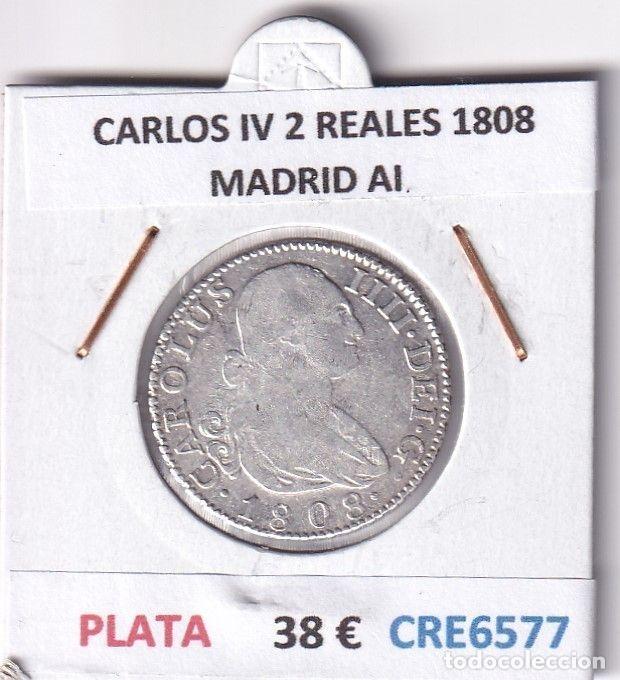 Monedas de Espa&ntilde;a: CRE6577 MONEDA ESPA&Ntilde;A CARLOS IV 2 REALES 1808 MADRID AI PLATA