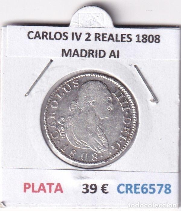 Monedas de Espa&ntilde;a: CRE6578 MONEDA ESPA&Ntilde;A CARLOS IV 2 REALES 1808 MADRID AI PLATA