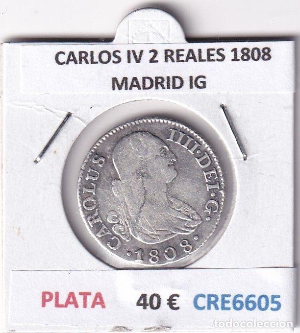 Moedas de Espanha: CRE6605 MONEDA ESPA&Ntilde;A CARLOS IV 2 REALES 1808 MADRID IG PLATA