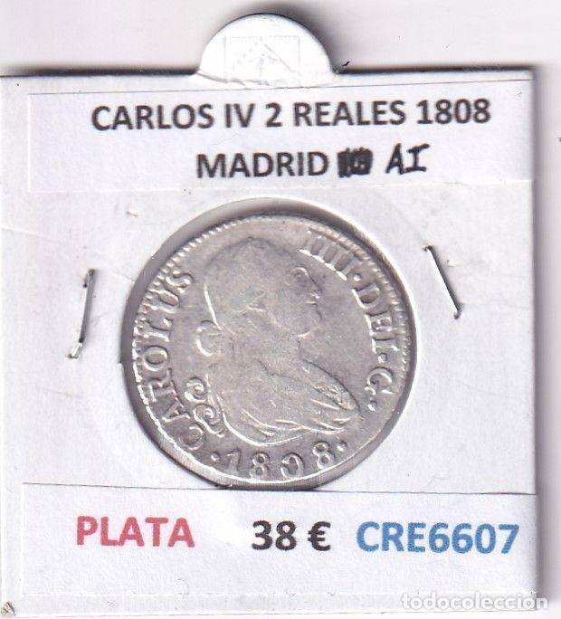 Moedas de Espanha: CRE6607 MONEDA ESPA&Ntilde;A CARLOS IV 2 REALES 1808 MADRID AI PLATA