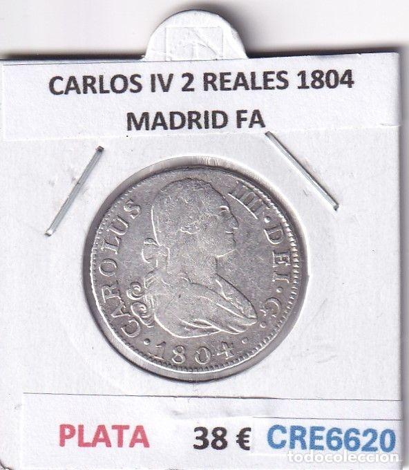 Moedas de Espanha: CRE6620 MONEDA ESPA&Ntilde;A CARLOS IV 2 REALES 1804 MADRID FA PLATA
