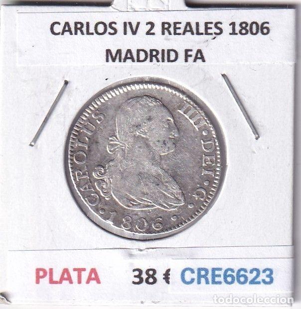 Moedas de Espanha: CRE6623 MONEDA ESPA&Ntilde;A CARLOS IV 2 REALES 1806 MADRID FA PLATA