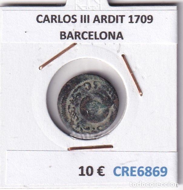 Monedas de Espa&ntilde;a: CRE6869 MONEDA ESPA&Ntilde;A CARLOS III ARDIT 1709 BARCELONA