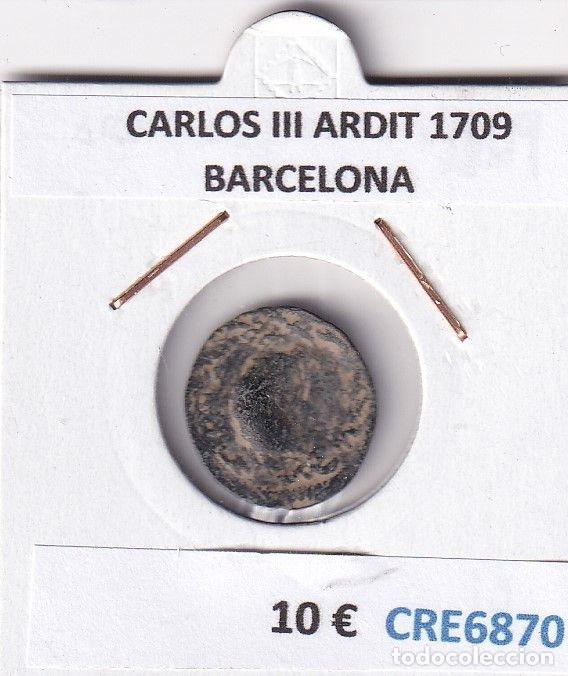 Monedas de Espa&ntilde;a: CRE6870 MONEDA ESPA&Ntilde;A CARLOS III ARDIT 1709 BARCELONA