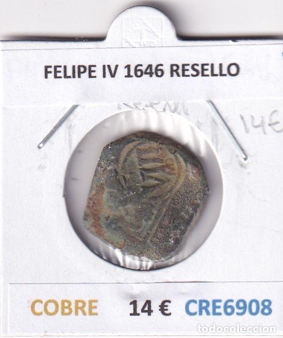 Coins of Spain: CRE6908 MONEDA ESPA&Ntilde;A FELIPE IV 1646 RESELLO