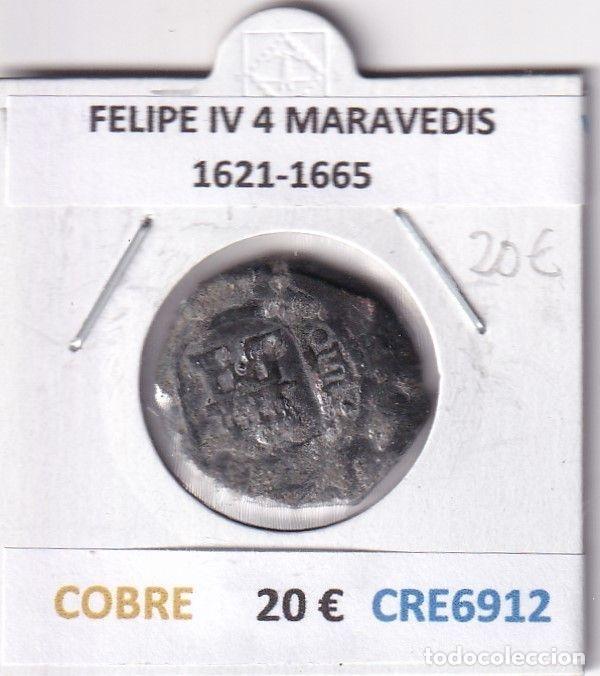 Coins of Spain: CRE6912 MONEDA ESPA&Ntilde;A FELIPE IV 4 MARAVEDIS 1621-1665