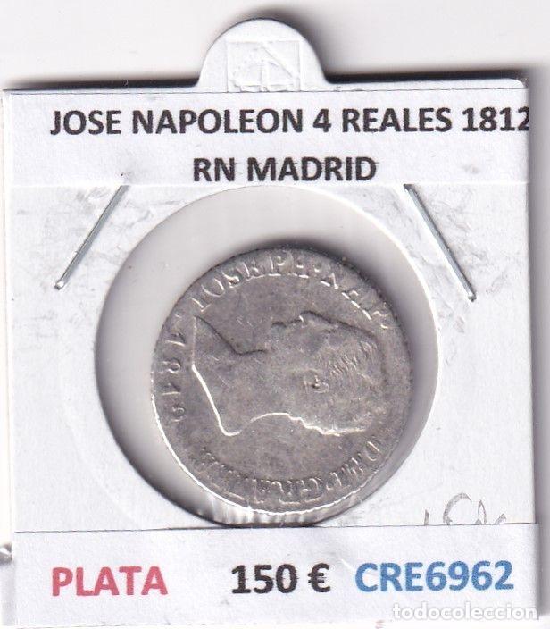 Monnaies d'Espagne: CRE6962 MONEDA ESPA&Ntilde;A JOSE I 4 REALES 1812 RN MADRID PLATA