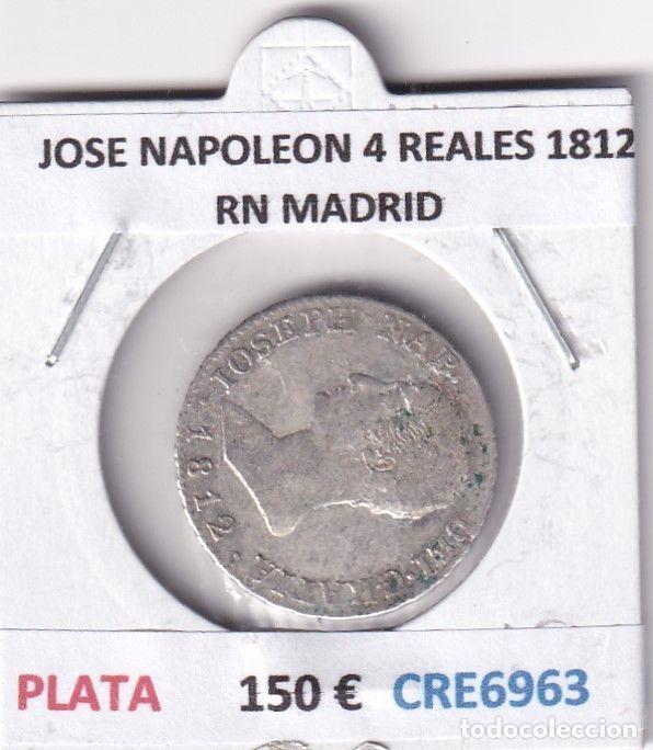 Monnaies d'Espagne: CRE6963 MONEDA ESPA&Ntilde;A JOSE I 4 REALES 1812 RN MADRID PLATA