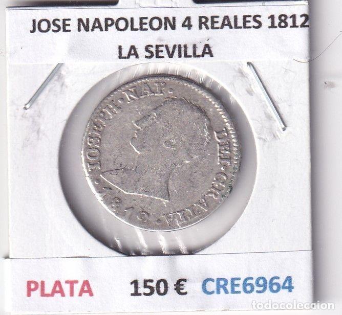 Monnaies d'Espagne: CRE6964 MONEDA ESPA&Ntilde;A JOSE I 4 REALES 1812 LA SEVILLA PLATA
