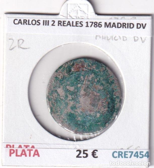 Coins of Spain: CRE7454 MONEDA ESPA&Ntilde;A CARLOS III 2 REALES 1786 MADRID DV
