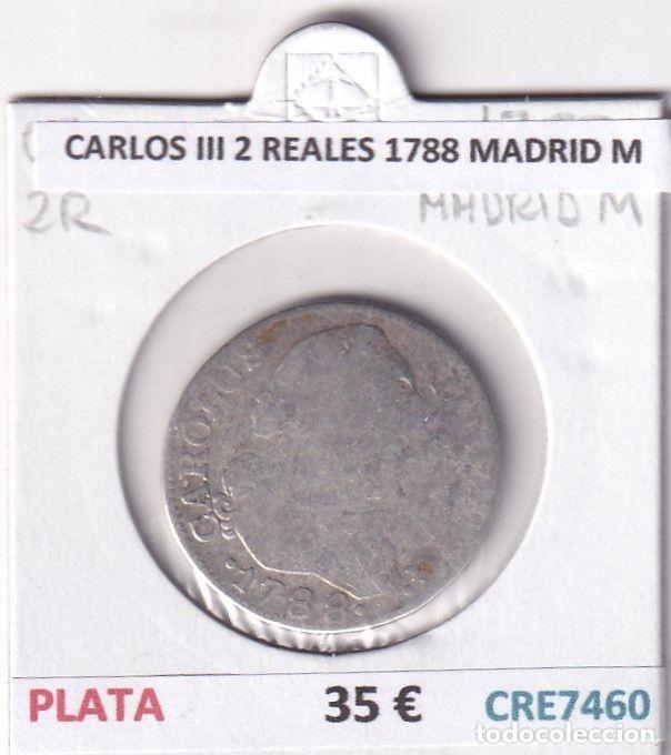 Coins of Spain: CRE7460 MONEDA ESPA&Ntilde;A CARLOS III 2 REALES 1788 MADRID M