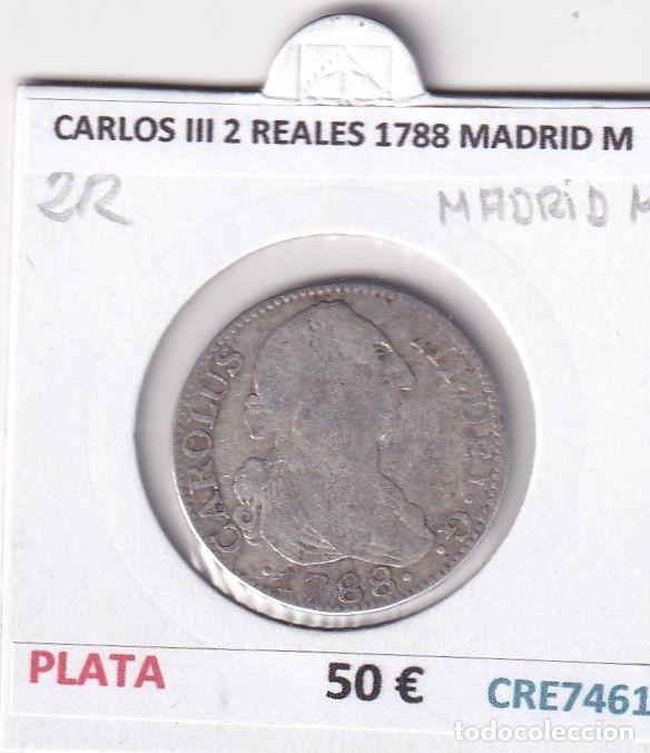 Coins of Spain: CRE7461 MONEDA ESPA&Ntilde;A CARLOS III 2 REALES 1788 MADRID M