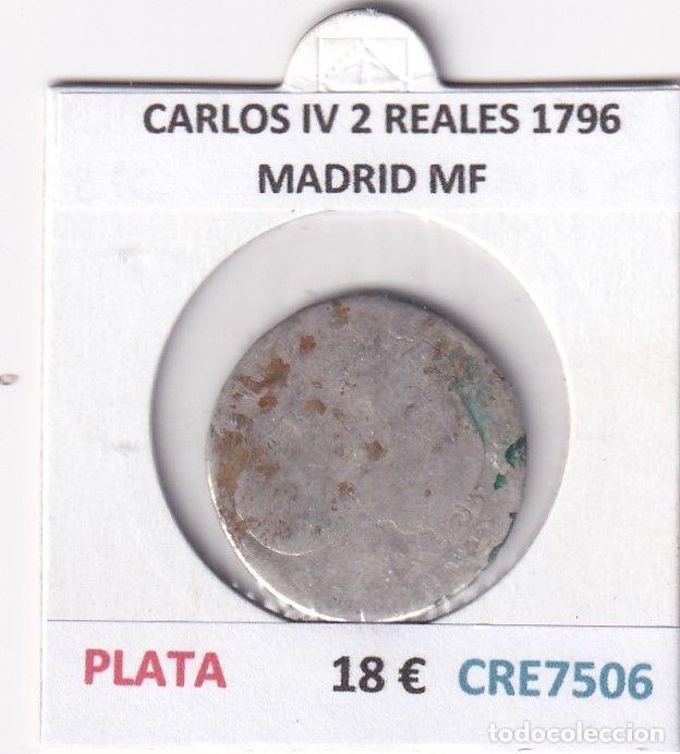 Coins of Spain: CRE7506 MONEDA ESPA&Ntilde;A CARLOS IV 2 REALES 1796 MADRID MF