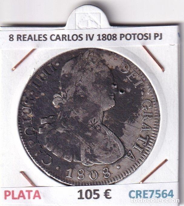 Moedas de Espanha: CRE7564 MONEDA ESPA&Ntilde;A 8 REALES CARLOS IV 1808 POTOSI PJ