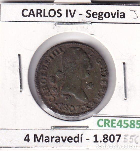 Monete da Spagna: CRE4585 MONEDA ESPA&Ntilde;A CARLOS IV 4 MARAVEDIS 1807 SEGOVIA