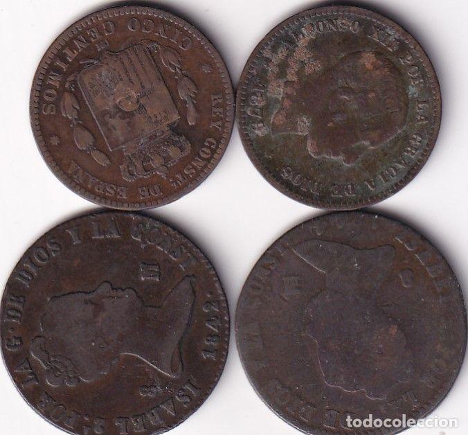 Monete da Spagna: L108 LOTE 4 MONEDAS ESPA&Ntilde;A ISABEL II Y ALFONSO XII VER FOTOS