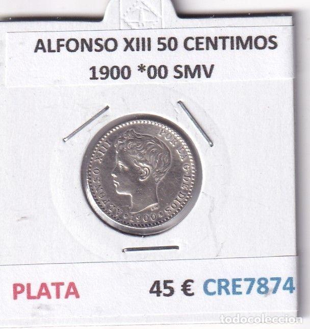 Moedas de Espanha: CRE7874 MONEDA ESPA&Ntilde;A ALFONSO XIII 50 CENTIMOS 1900 *00 SMV PLATA
