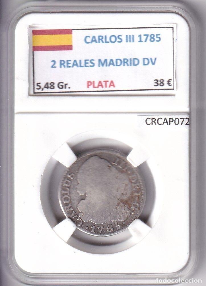 Moedas de Espanha: CRCAP072 MONEDA ESPA&Ntilde;A CARLOS III 2 REALES 1785 MADRID DV PLATA