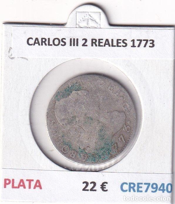 Monete da Spagna: CRE7940 MONEDA ESPA&Ntilde;A CARLOS III 2 REALES 1773 PLATA