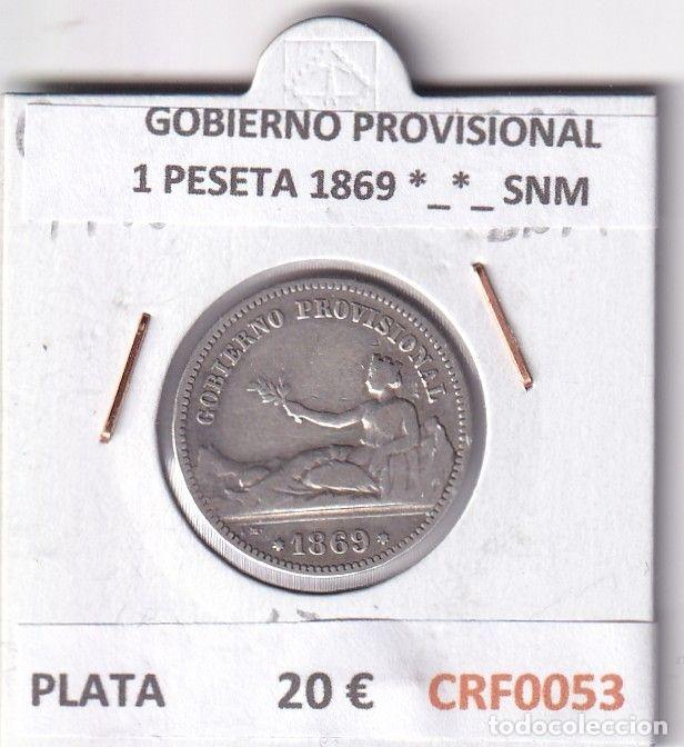 Monnaies d'Espagne: CRF0053 MONEDA ESPA&Ntilde;A GOBIERNO PROVISIONAL 1 PESETA 1869 *_*_ SNM PLATA