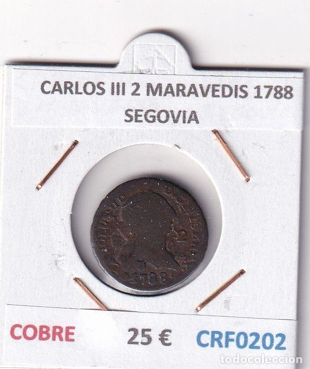 Moedas de Espanha: CRF0202 MONEDA ESPA&Ntilde;A CARLOS III 2 MARAVEDIS 1788 SEGOVIA COBRE
