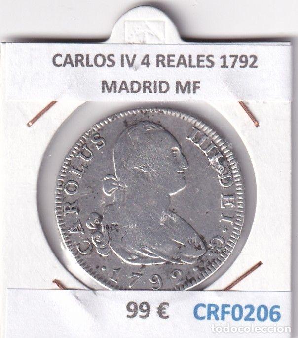 Moedas de Espanha: CRF0206 MONEDA ESPA&Ntilde;A CARLOS IV 4 REALES 1792 MADRID MF PLATA