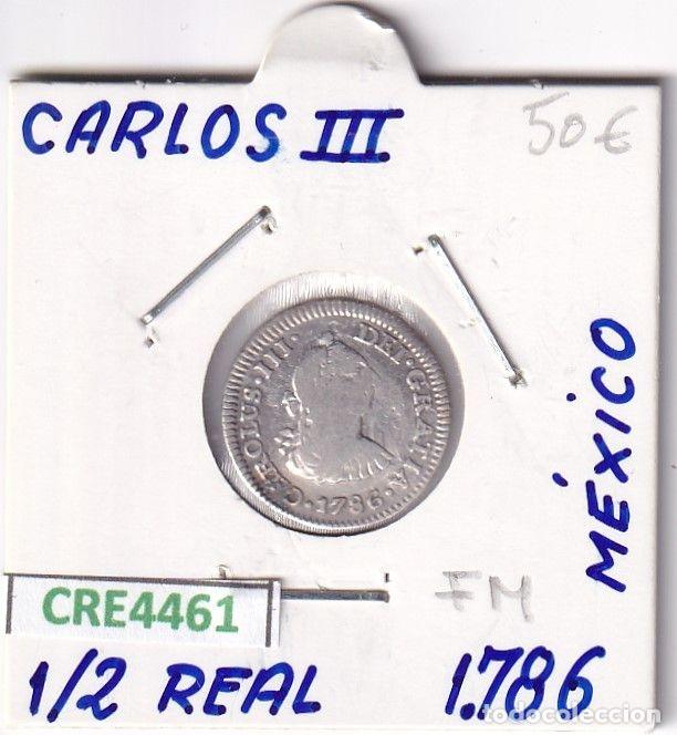 Monete da Spagna: CRE4461 MONEDA ESPA&Ntilde;A CARLOS III 1/2 REAL 1786 FM MEXICO