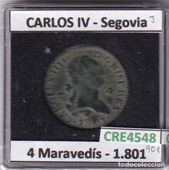 Monnaies d'Espagne: CRE4548 MONEDA ESPA&Ntilde;A CARLOS IV 4 MARAVEDIS 1801 SEGOVIA