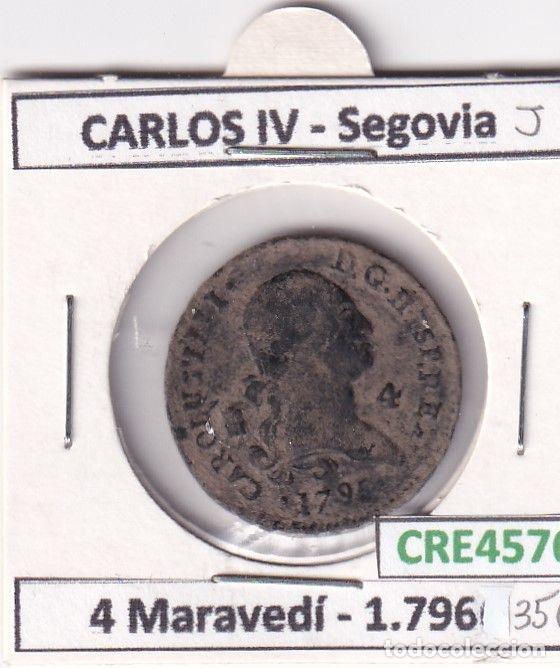 Monnaies d'Espagne: CRE4576 MONEDA ESPA&Ntilde;A CARLOS IV 4 MARAVEDIS 1796 SEGOVIA