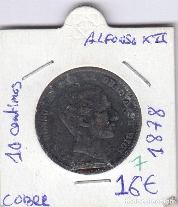 Monnaies d'Espagne: CRE0007 MONEDA ESPA&Ntilde;A 10 CENTIMOS ALFONSO XII 1878 COBRE