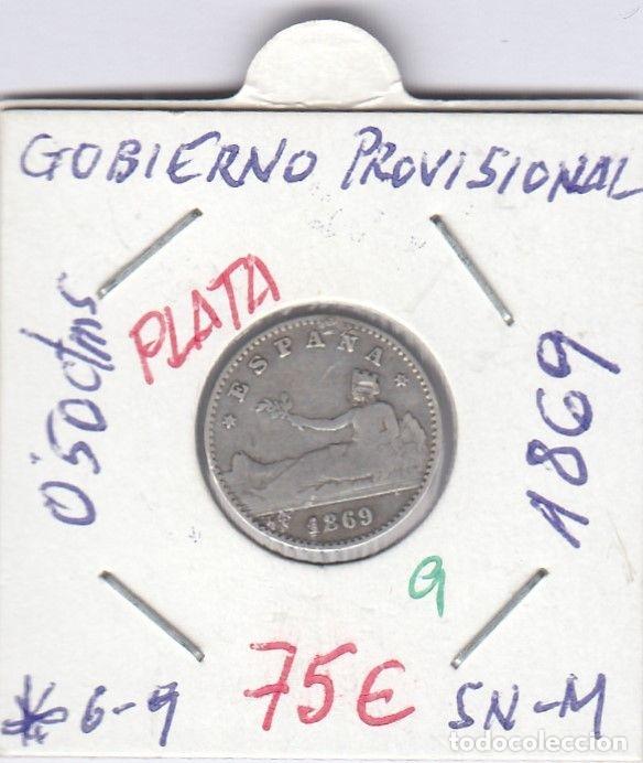 Monnaies d'Espagne: CRE0009 MONEDA ESPA&Ntilde;A 0,50 CTMS PLATA GOB PROV 1869 6-9 SN-M