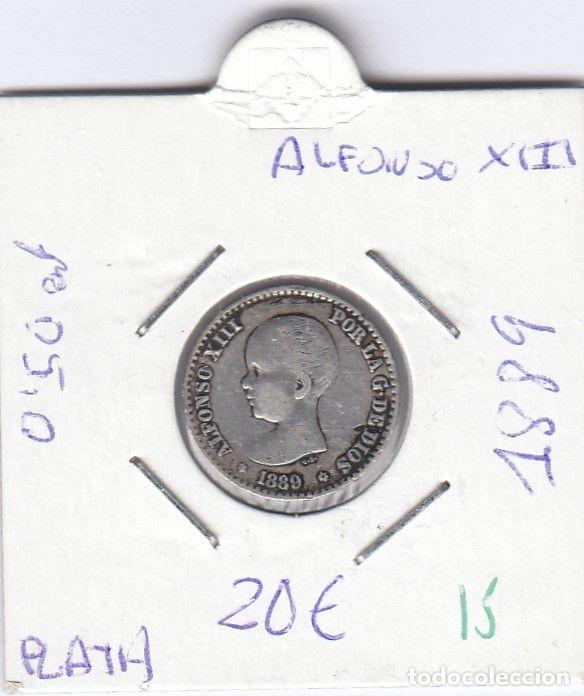 Monnaies d'Espagne: CRE0015 MONEDA ESPA&Ntilde;A ALFONSO XIII 1889 50 CTS PLATA