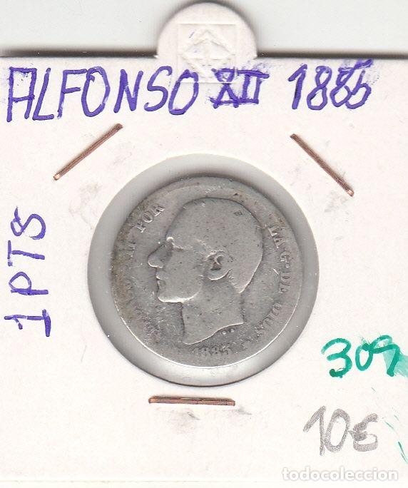 Coins of Spain: CRE0309 MONEDA ESPA&Ntilde;A ALFONSO XIII 1885 1 PESETA