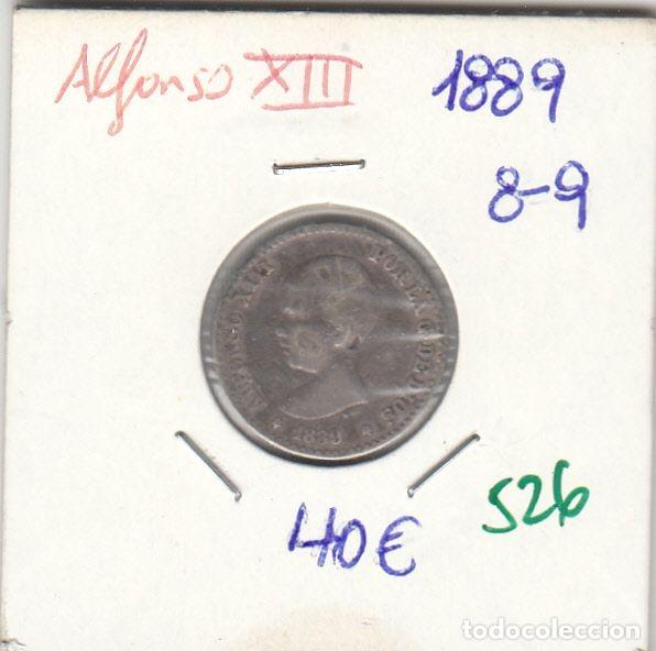 Monnaies d'Espagne: CRE0526 MONEDA ESPA&Ntilde;A ALFONSO XIII PLATA 50 CENTIMOS 1889 8-9