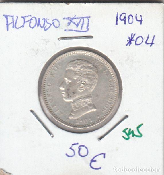 Monedas de Espa&ntilde;a: CRE0545 MONEDA ESPA&Ntilde;A ALFONSO XIII PLATA 1 PESETA 1904 04