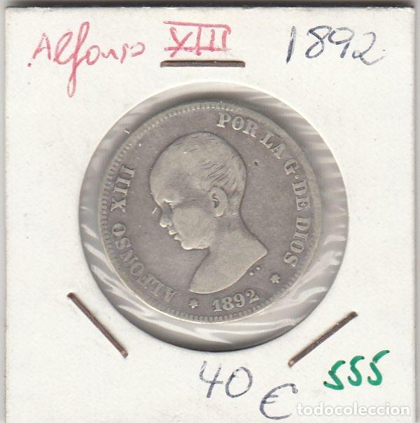 Monedas de Espa&ntilde;a: CRE0555 MONEDA ESPA&Ntilde;A ALFONSO XIII PLATA 2 PESETAS 1892