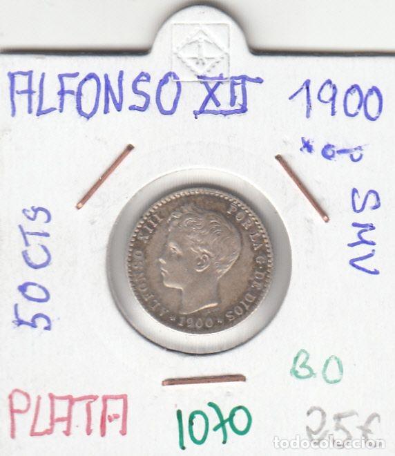 Monedas de Espa&ntilde;a: CRE1070 MONEDA ESPA&Ntilde;A ALFONSO XII 50 CENTIMOS 1900 0-0 SMV PLATA BRILLO ORIGINAL