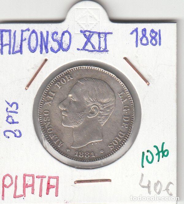 Monete da Spagna: CRE1076 MONEDA ESPA&Ntilde;A ALFONSO XII 2 PESETAS 1881 PLATA EBC