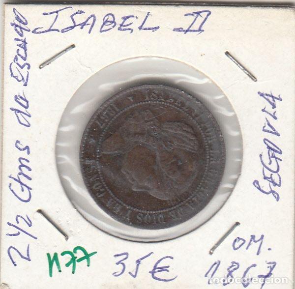 Monete da Spagna: CRE1177 MONEDA ESPA&Ntilde;A ISABEL II 2,5 CTS DE ESCUDO 1867 OM SEGOVIA MBC