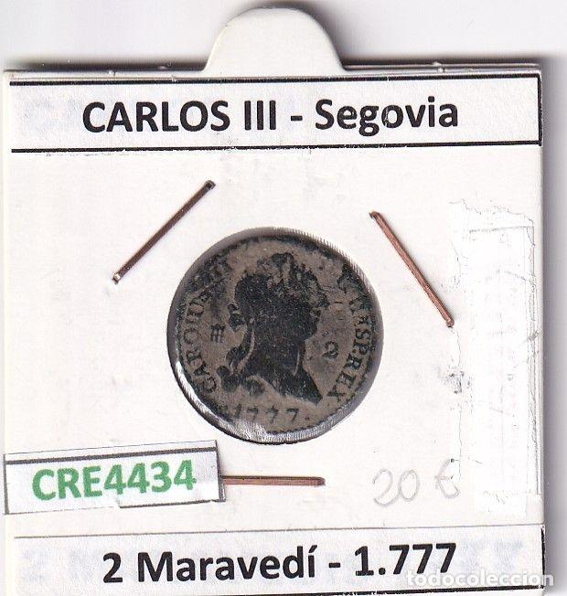 Monete da Spagna: CRE4434 MONEDA ESPA&Ntilde;A CARLOS III 2 MARAVEDIS 1777 SEGOVIA