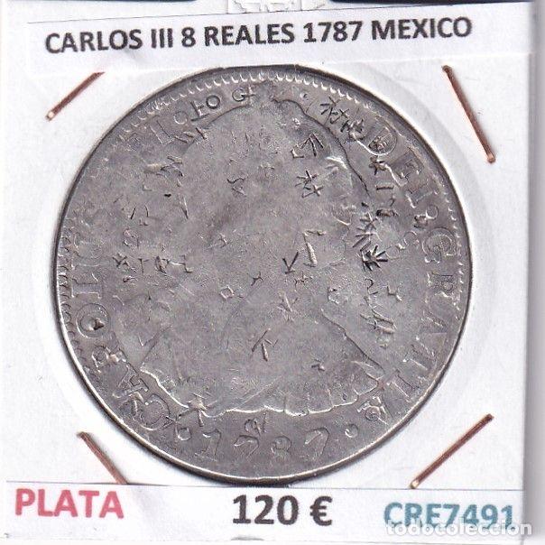 Monedas de Espa&ntilde;a: CRE7491 MONEDA ESPA&Ntilde;A CARLOS III 8 REALES 1787 MEXICO