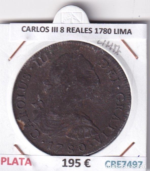 Monedas de Espa&ntilde;a: CRE7497 MONEDA ESPA&Ntilde;A CARLOS III 8 REALES 1780 LIMA