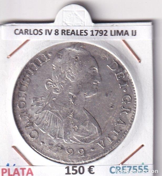 Monedas de Espa&ntilde;a: CRE7555 MONEDA ESPA&Ntilde;A CARLOS IV 8 REALES 1792 LIMA IJ