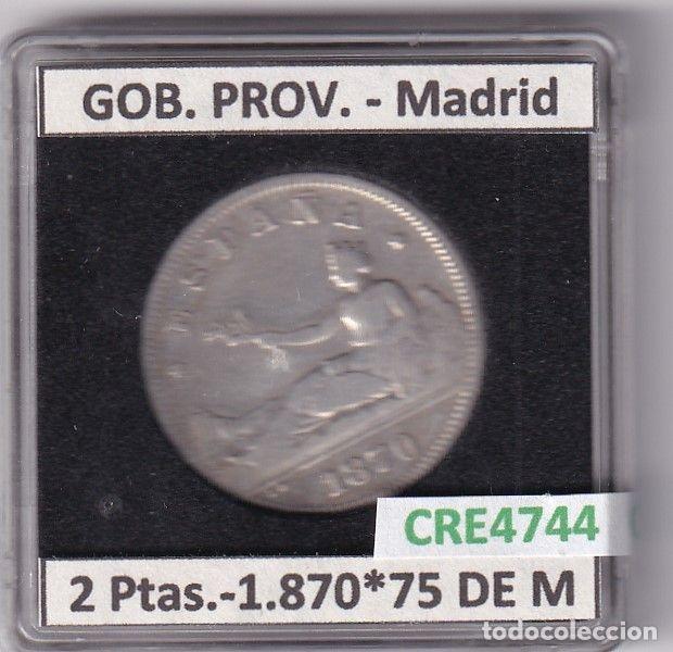 Monnaies d'Espagne: CRE4744 MONEDA ESPA&Ntilde;A GOB. PROVISIONAL 2 PESETAS 1870*--*-5 DE M MADRID