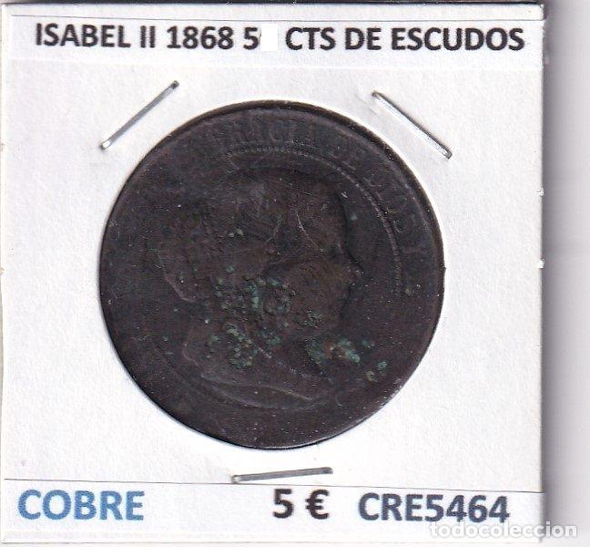 Monedas de Espa&ntilde;a: CRE5464 MONEDA ESPA&Ntilde;A ISABEL II 1868 50 CENTIMOS DE ESCUDOS