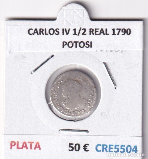 Monedas de Espa&ntilde;a: CRE5504 MONEDA ESPA&Ntilde;A CARLOS IV 1/2 REAL 1790 POTOSI PLATA