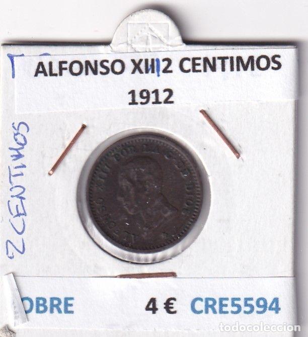 Monedas de Espa&ntilde;a: CRE5594 MONEDA ESPA&Ntilde;A ALFONSO XIII 2 CENTIMOS 1912 COBRE