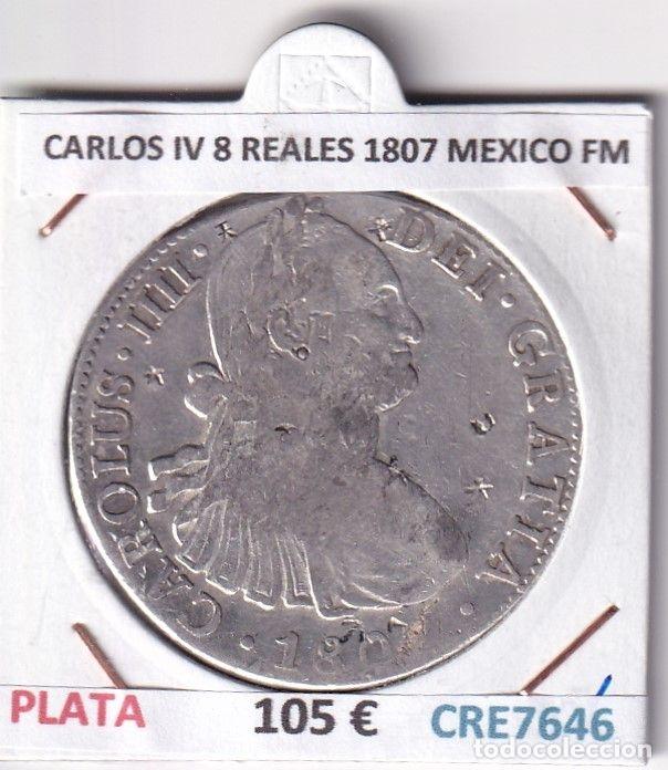 Moedas de Espanha: CRE7646 MONEDA ESPA&Ntilde;A CARLOS IV 8 REALES 1807 MEXICO FM